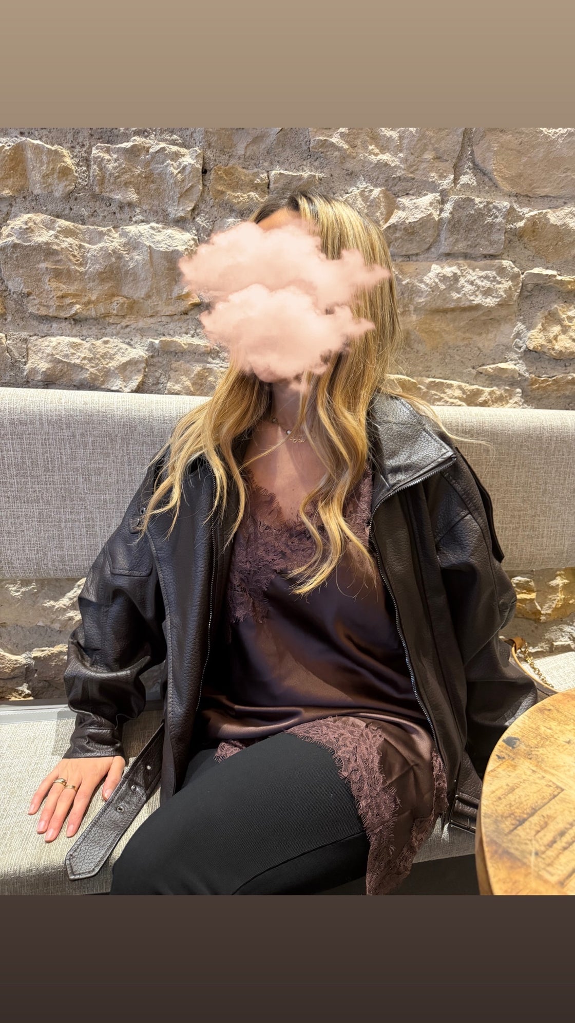 Robe dentelle marron