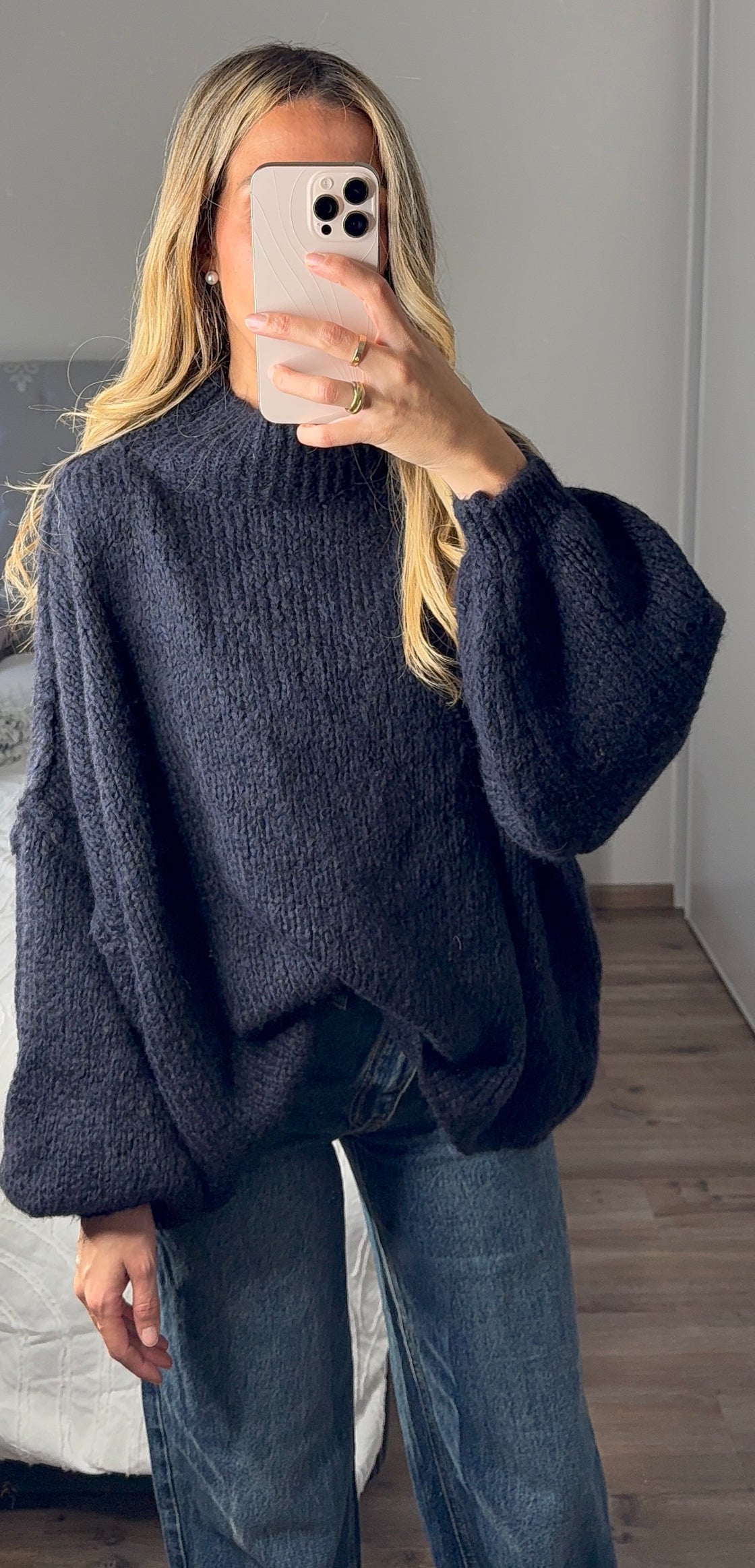 Pull oversize bleu nuit