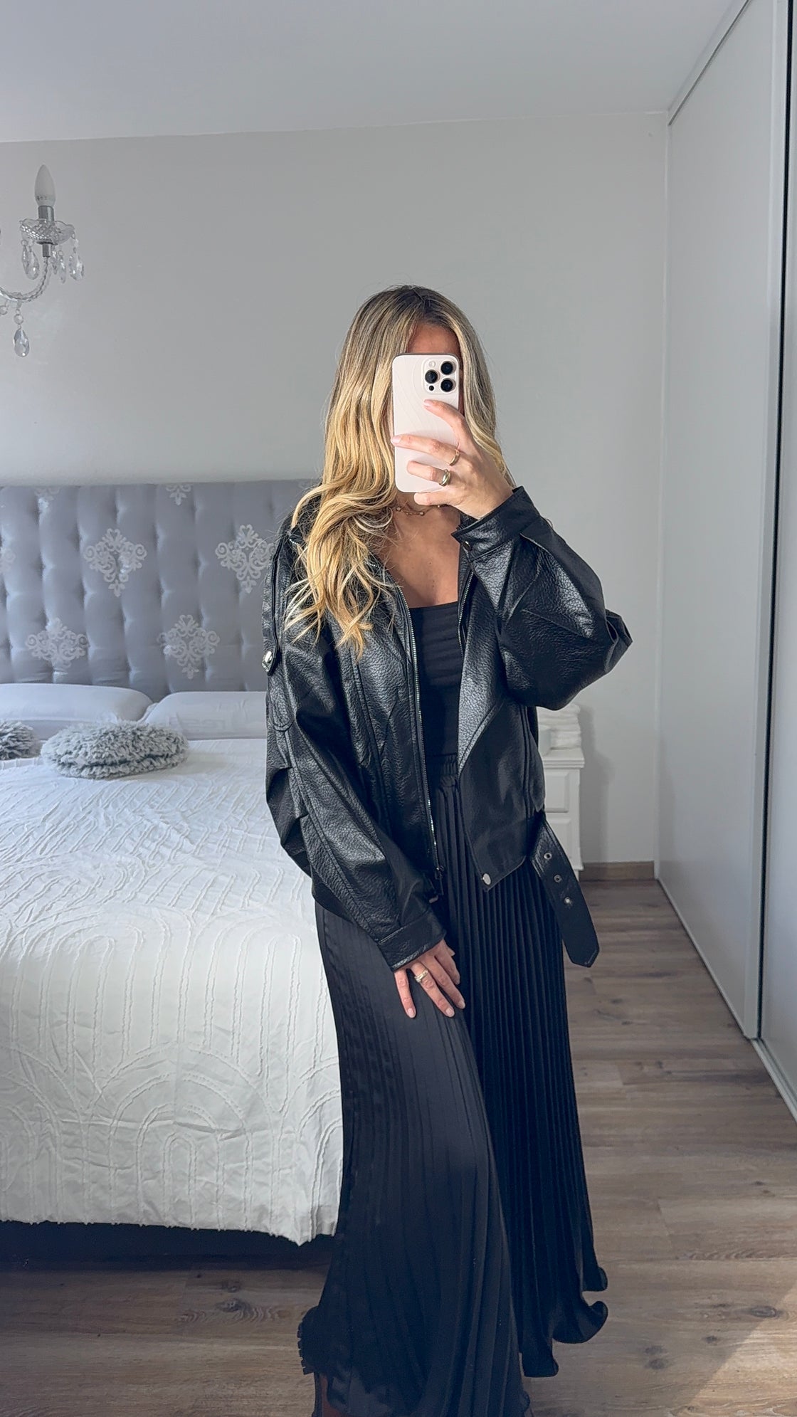 Veste en similicuir noire