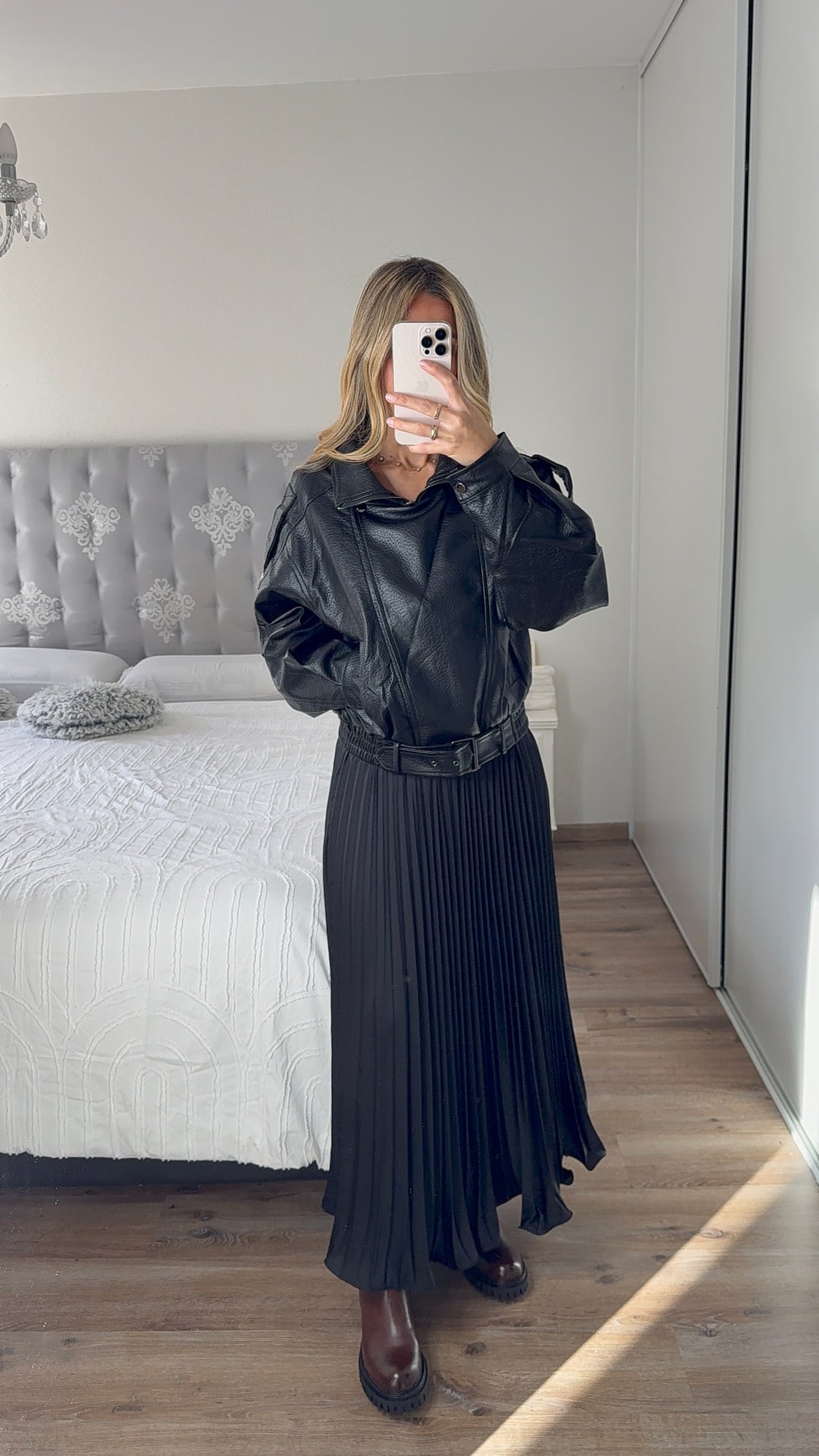 Veste en similicuir noire